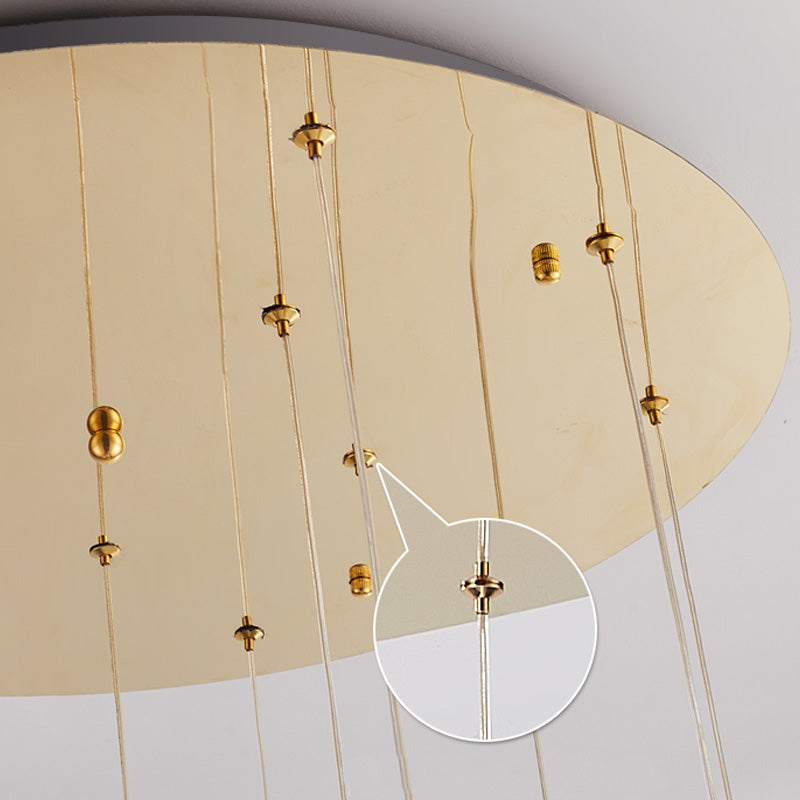 Pendard moderne Métal et cristal multiple suspendu pour escalier