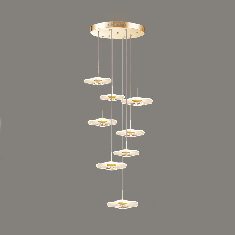 Modern Special Shape Pendant Clear Acrylic Hanging Ceiling Light for Spiral Stair