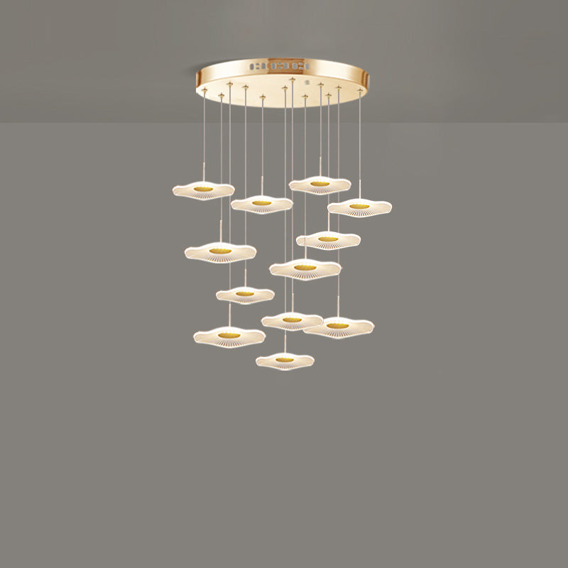 Modern Special Shape Pendant Clear Acrylic Hanging Ceiling Light for Spiral Stair