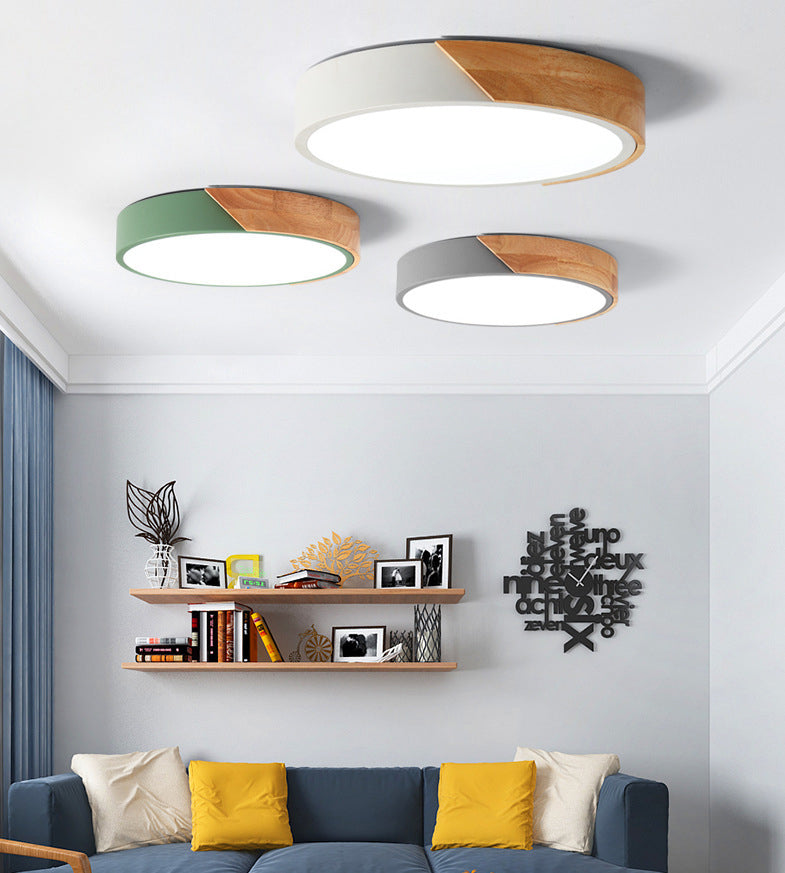 Acrylic LED Macaron Flush Mount in Modern Nordic Style Iron Circular Ceiling Light for Living Room