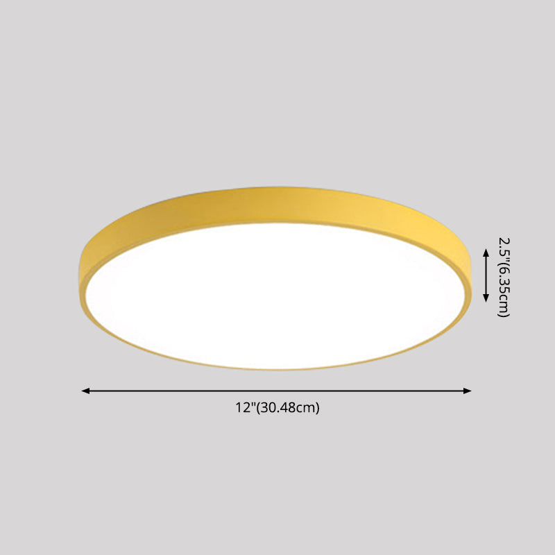 Round Acrylic Flush Ceiling Lights Modern Style 1-Light Flush Mount Light Fixtures