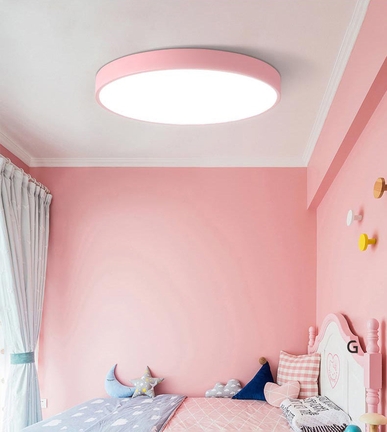 Round Acrylic Flush Ceiling Lights Modern Style 1-Light Flush Mount Light Fixtures