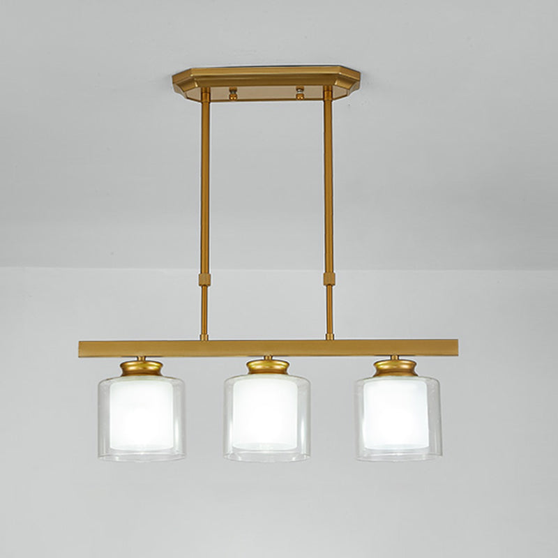 4 Light Cylinder Pendant Lighting Contemporary Kitchen Pendant Lights Metal Island Lighting in Black