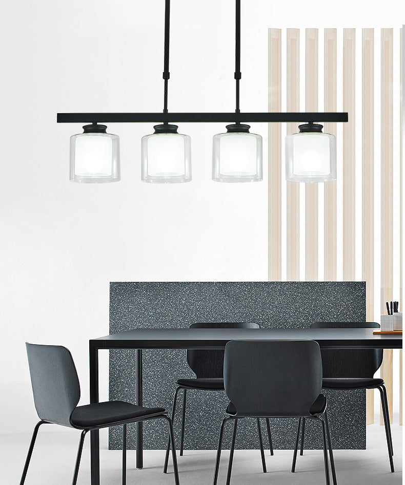 4 Éclairage pendentif à cylindre léger