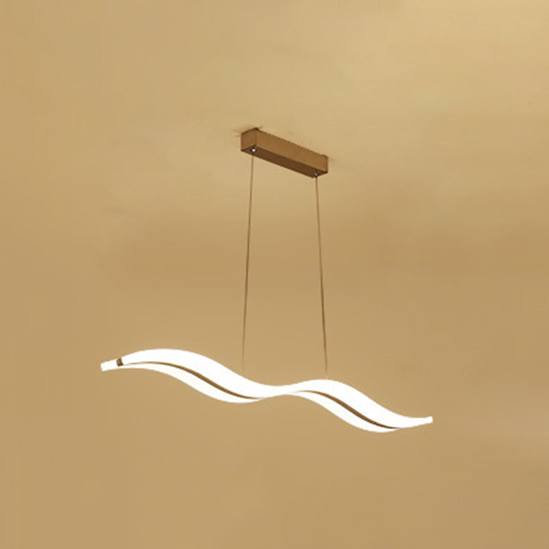 Luce a led bianche acriliche in moderna luce a sospensione lineare in stile in stile conciso per sala da pranzo