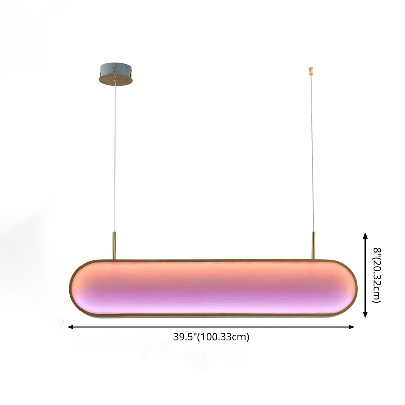 Metal Hanging Pendant Lights Contemporary Linear Hanging Lamps for Dining Room