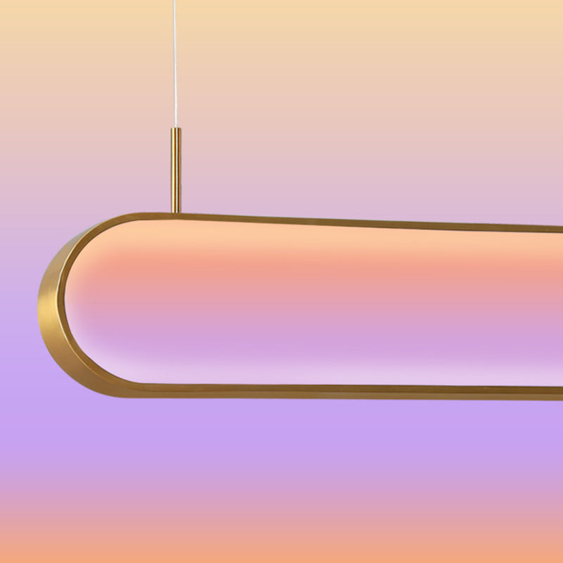 Metal Hanging Pendant Lights Contemporary Linear Hanging Lamps for Dining Room