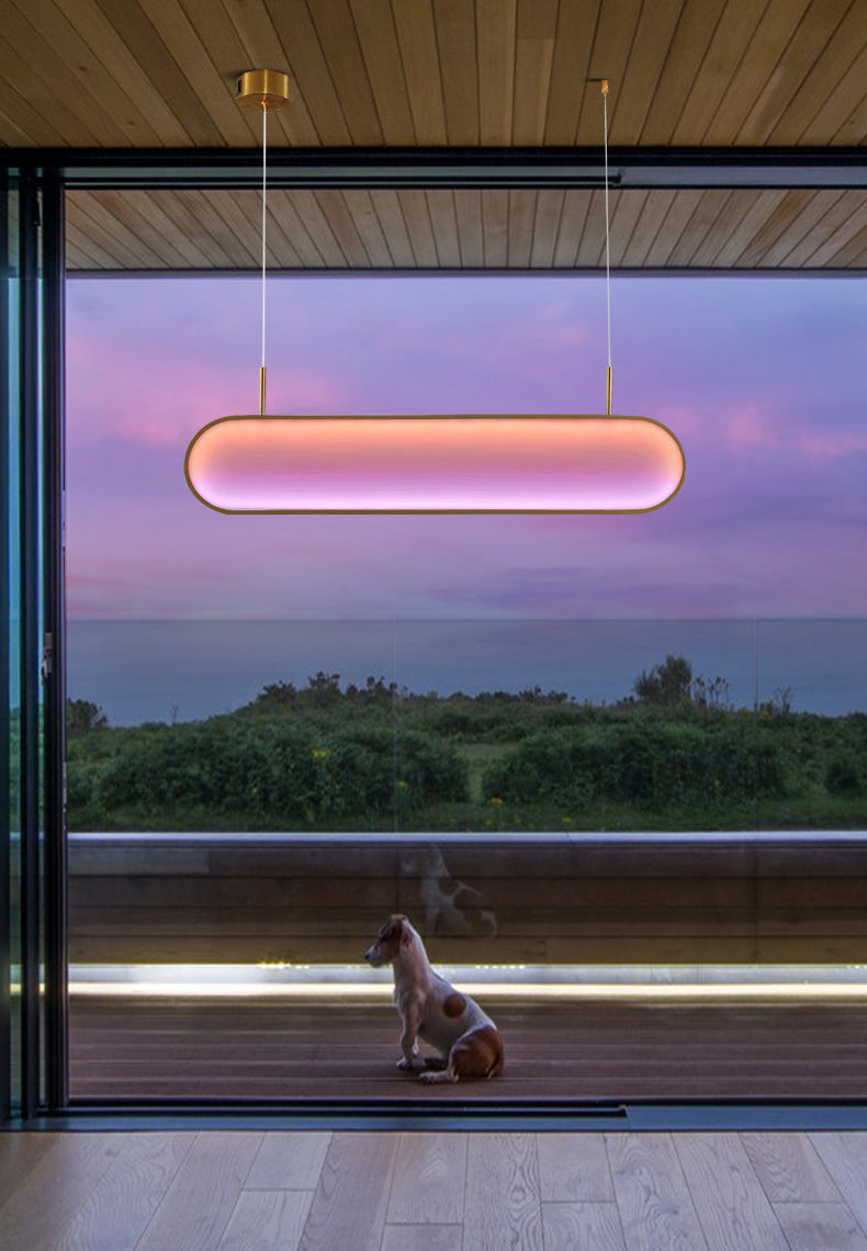 Metal Hanging Pendant Lights Contemporary Linear Hanging Lamps for Dining Room