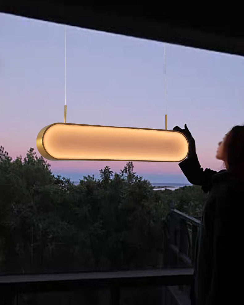 Metal Hanging Pendant Lights Contemporary Linear Hanging Lamps for Dining Room