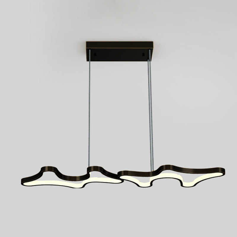 Linear Modern Island Chandelier Lights LED Metal Hanging Ceiling Lights for Dining Room