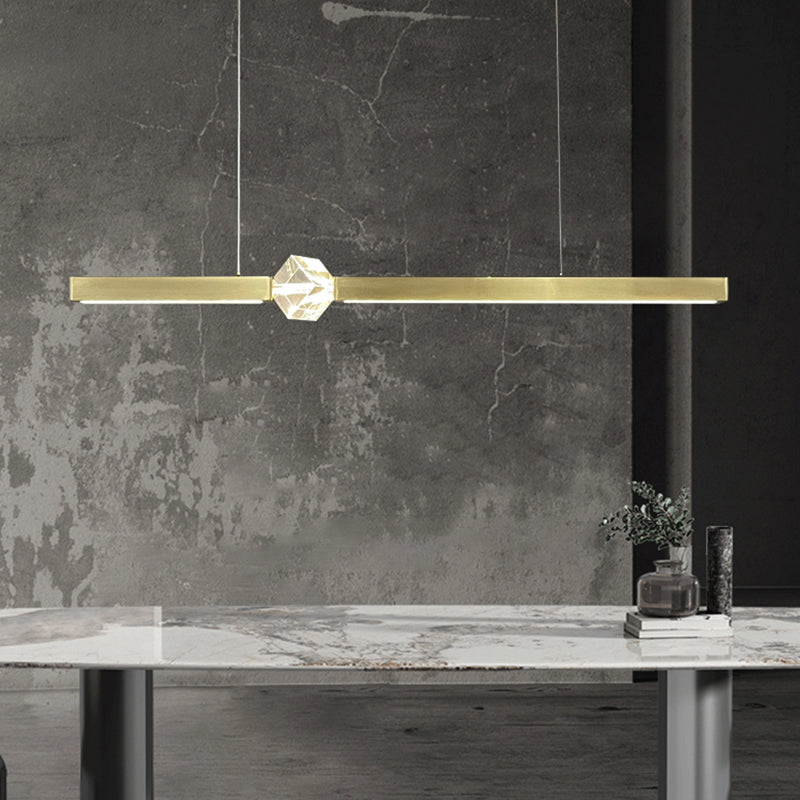 Dining Room Modern Island Lighting LED Linear Metal Pendant Light with 1 Light