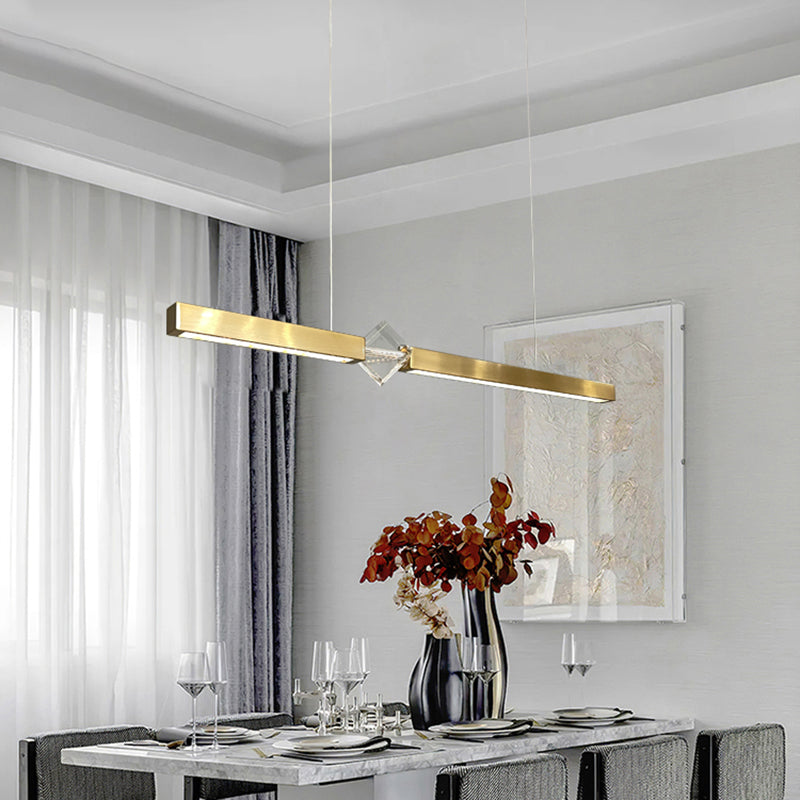 Dining Room Modern Island Lighting LED Linear Metal Pendant Light with 1 Light