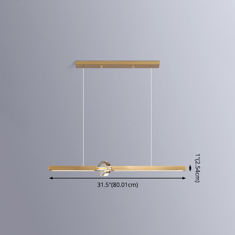 Dining Room Modern Island Lighting LED Linear Metal Pendant Light with 1 Light