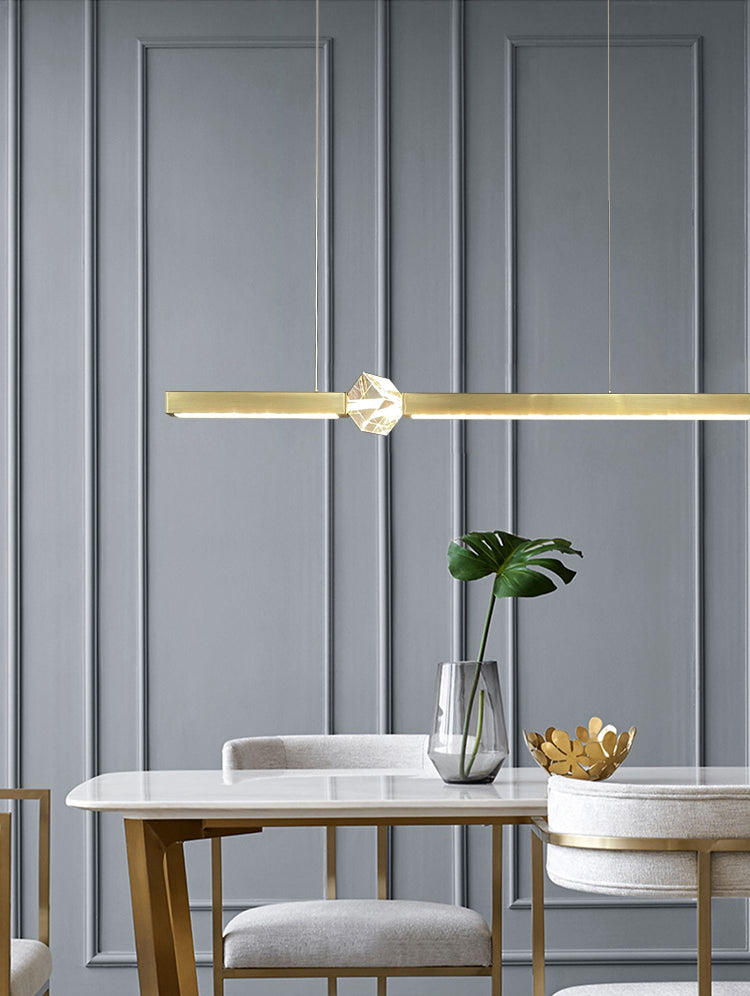 Dining Room Modern Island Lighting LED Linear Metal Pendant Light with 1 Light