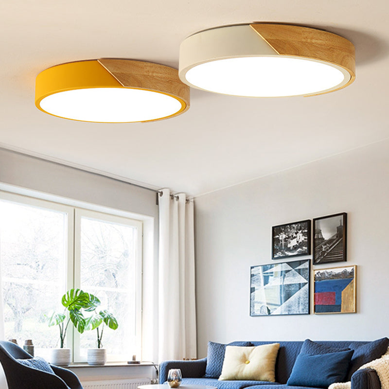 1-Light Round Flush Mount Light Modern Style Acrylic Flush Mount Lighting Fixtures