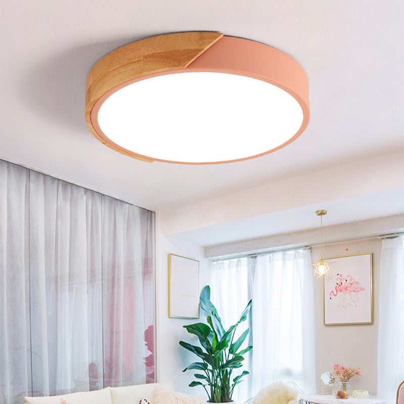 1-Light Round Flush Mount Light Modern Style Acrylic Flush Mount Lighting Fixtures