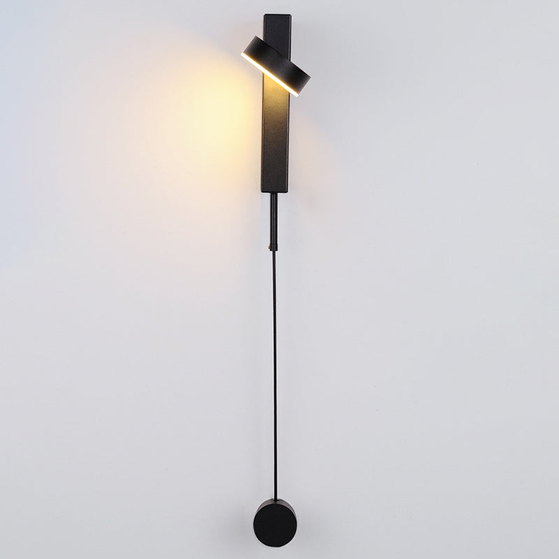 Lámpara de pared LED de hierro electroplacado en un estilo moderno de pared geométrica acrílica para dormitorio