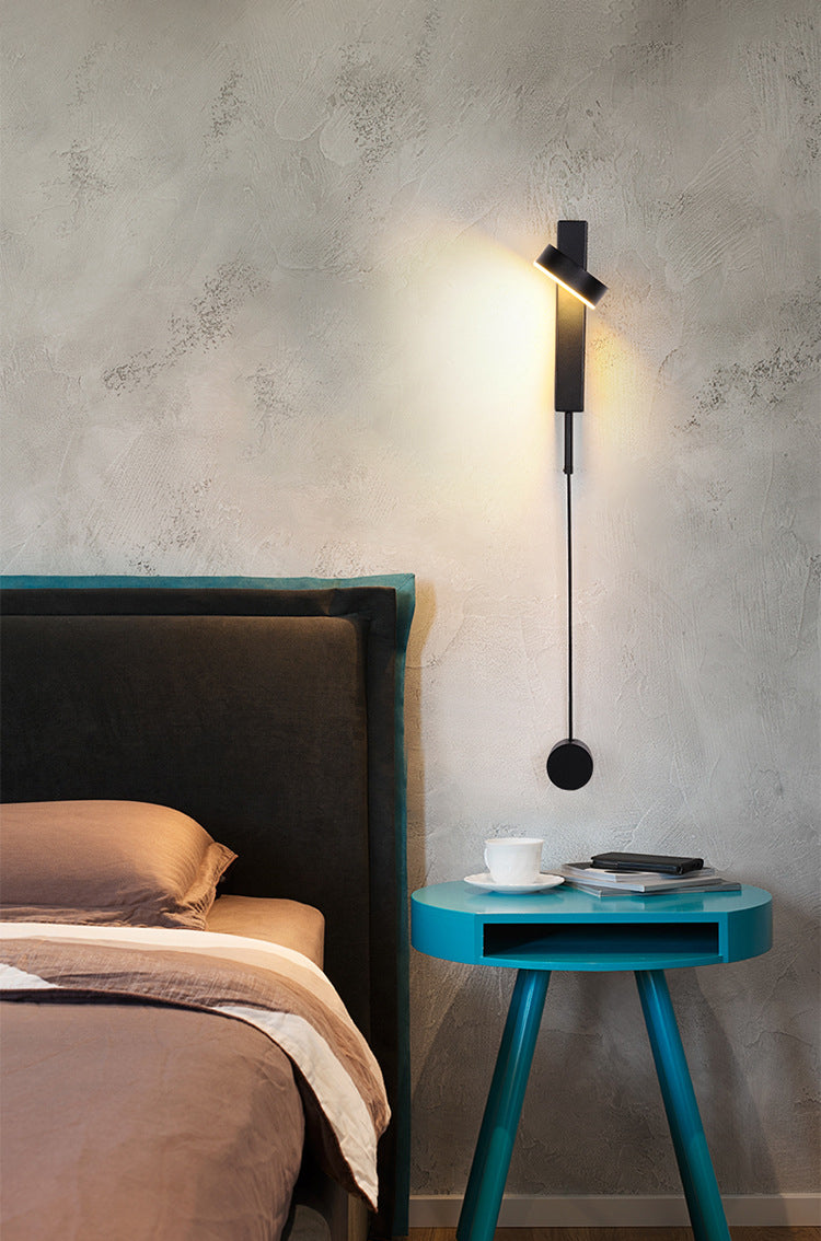 Lámpara de pared LED de hierro electroplacado en un estilo moderno de pared geométrica acrílica para dormitorio