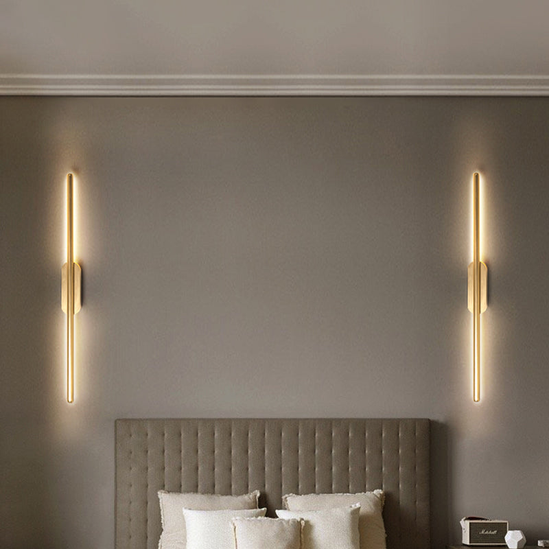 Luci di applione lineare moderna Metal Apparecchiatura da parete a 1 luce per bagno