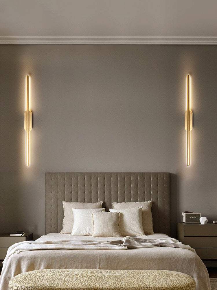 Luci di applione lineare moderna Metal Apparecchiatura da parete a 1 luce per bagno