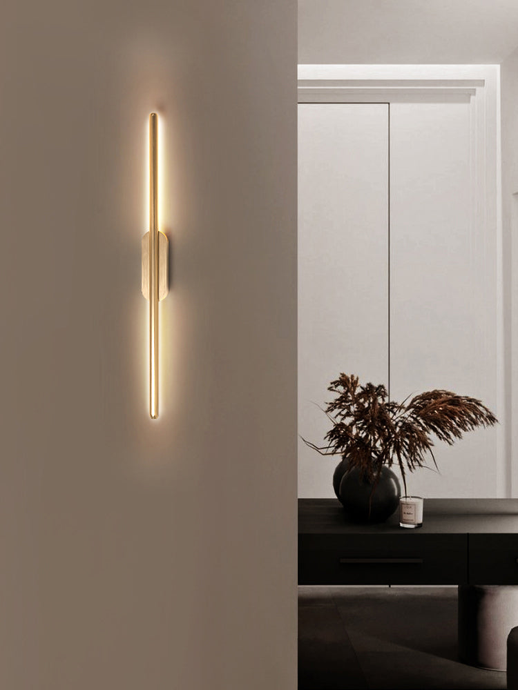 Luci di applione lineare moderna Metal Apparecchiatura da parete a 1 luce per bagno