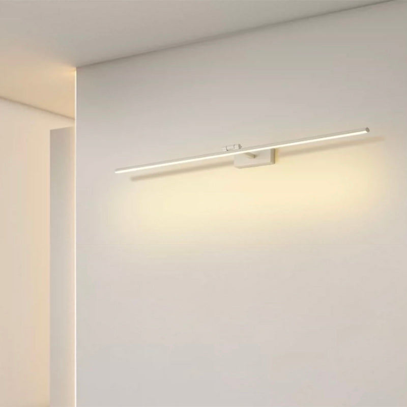 1-Light Linear Wall Sconce Modern Simple Style  Mirror Wall Lighting in White
