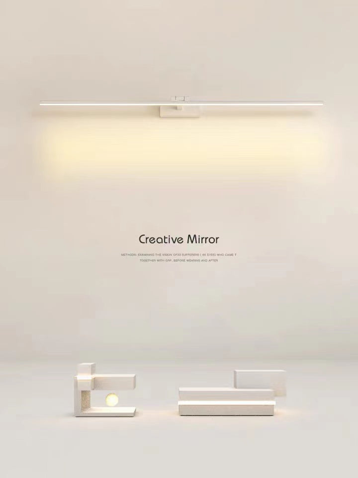 1-Light Linear Wall Sconce Modern Simple Style  Mirror Wall Lighting in White