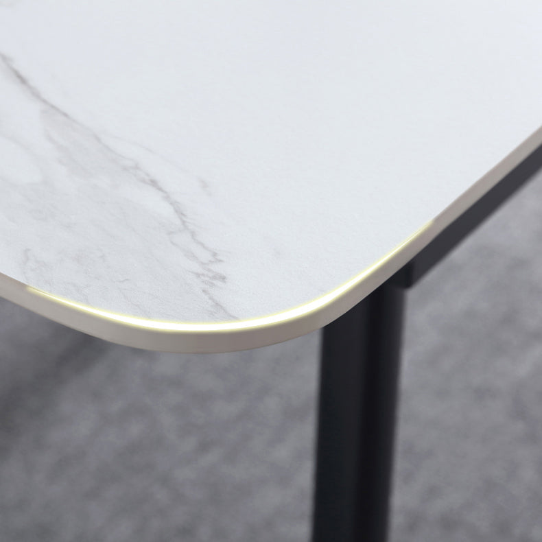 Rectangle Contemporary Sintered Stone Dining Room Set with Removable Leaf Dining Furniture Set