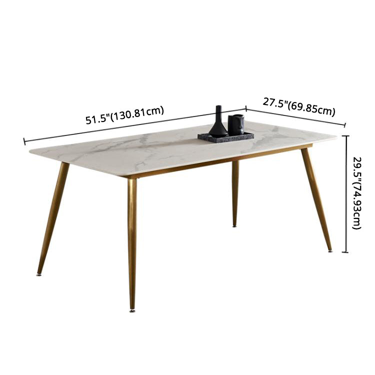 Modern Style Sintered Stone Dining Table with White Rectangle Shape Table for Home Use