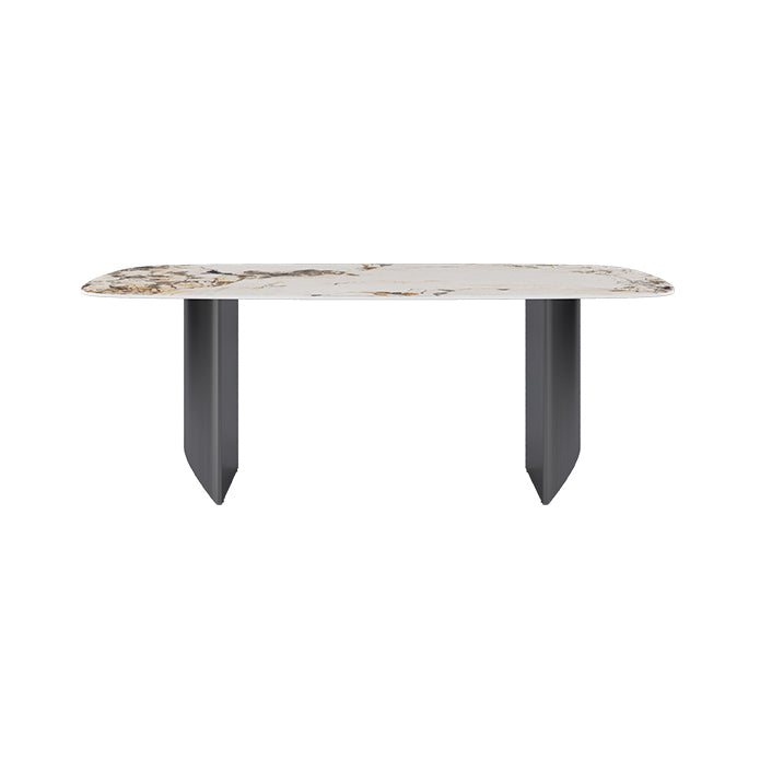 Modern Style Sintered Stone Dining Table with Rectangle Shape Standard Height Table for Home Use