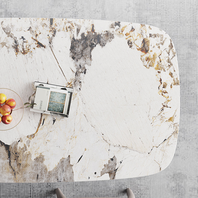 Modern Style Sintered Stone Dining Table with Rectangle Shape Standard Height Table for Home Use