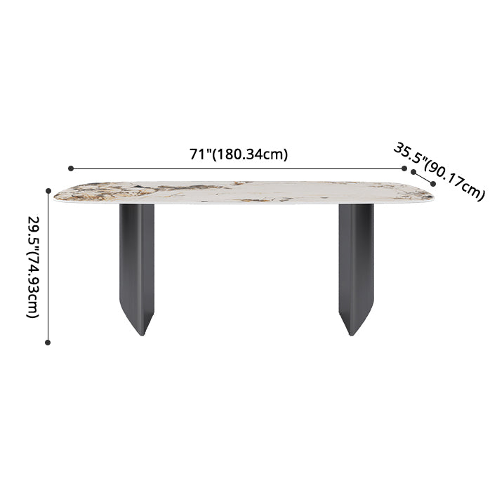Modern Style Sintered Stone Dining Table with Rectangle Shape Standard Height Table for Home Use