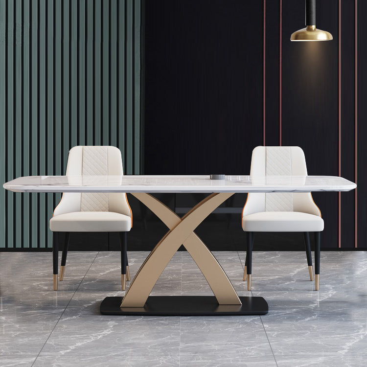 Modern Style Marble Table with White Rectangle Shape Table for Home Use