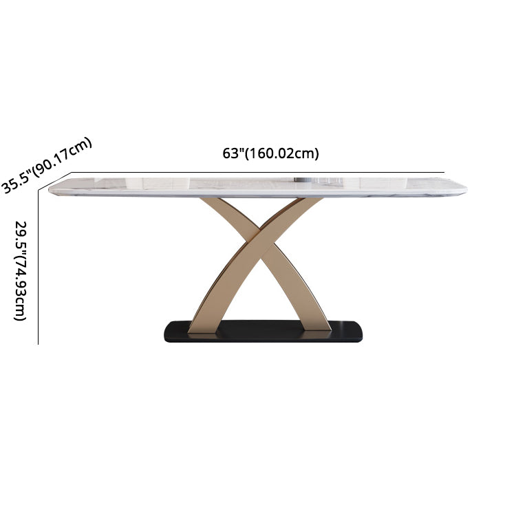 Modern Style Marble Table with White Rectangle Shape Table for Home Use