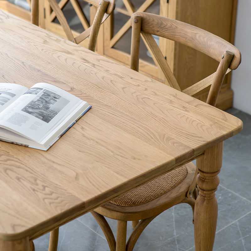 Traditional Solid Wood Dining Room Set with Rectangle Top and 4 Legs Base Dining Furniture