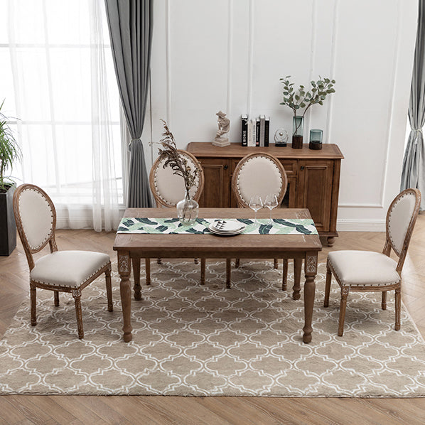 Country Solid Wood Dining Table Set with 4 Legs Base Dining Room Furniture for Home Use