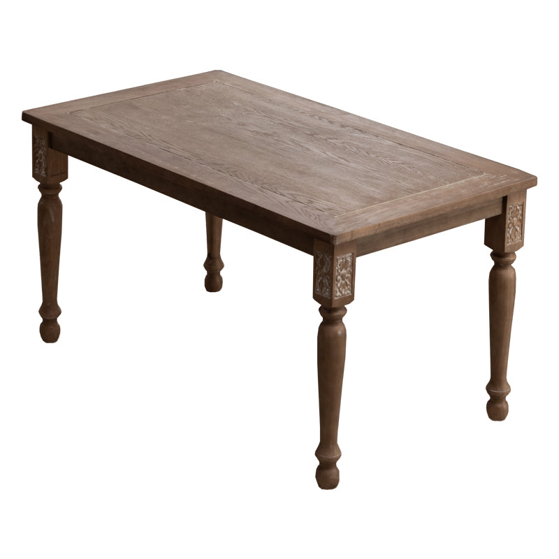 Country Solid Wood Dining Table Set with 4 Legs Base Dining Room Furniture for Home Use
