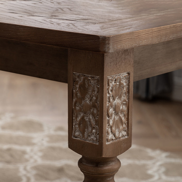 Country Solid Wood Dining Table Set with 4 Legs Base Dining Room Furniture for Home Use