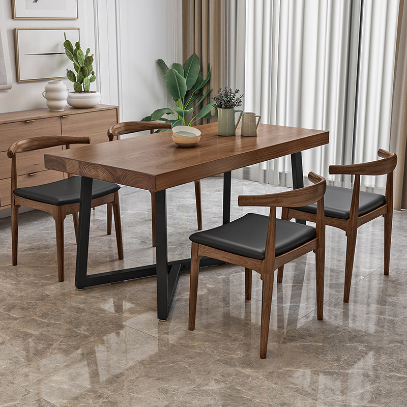 Modern Kitchen Dining Room Set with Wood Top and Trestle Base Furniture for Home Use