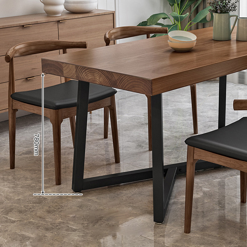 Modern Kitchen Dining Room Set with Wood Top and Trestle Base Furniture for Home Use