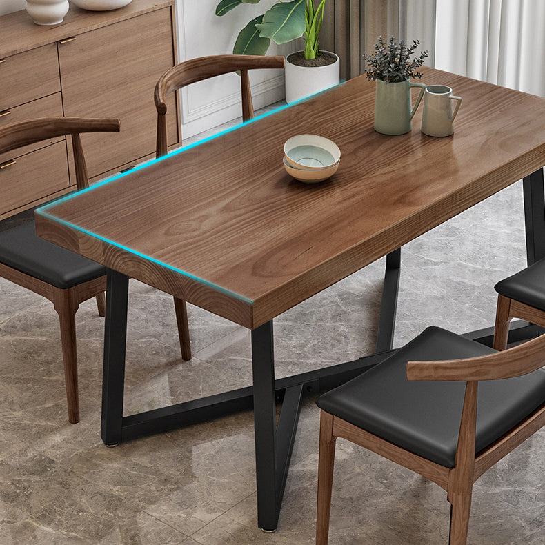 Modern Kitchen Dining Room Set with Wood Top and Trestle Base Furniture for Home Use