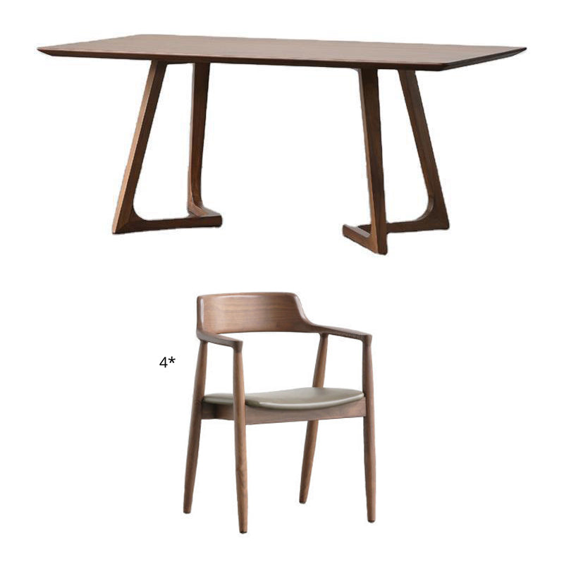 Modern Wooden Furniture Standard Height with Double Pedestal Base Formal Dining¬†Room¬†Table¬†Set