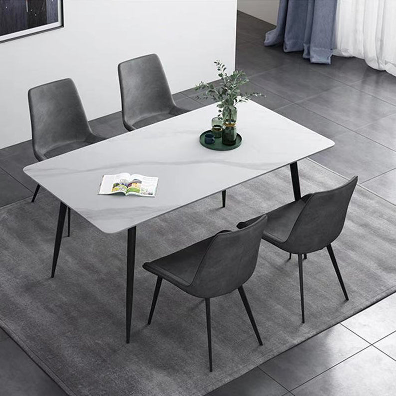 Modern Style Sintered Stone White Dining¬†Room¬†Set with Rectangle Table Dining Table Furniture