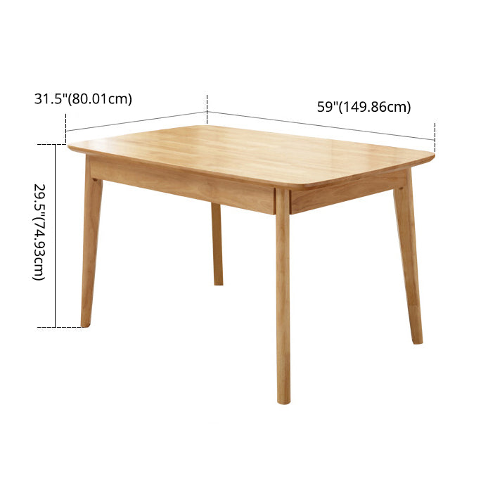 Modern Style Solid Wood Brown Dining¬†Room¬†Set with Rectangle Table Home Dining Table Furniture