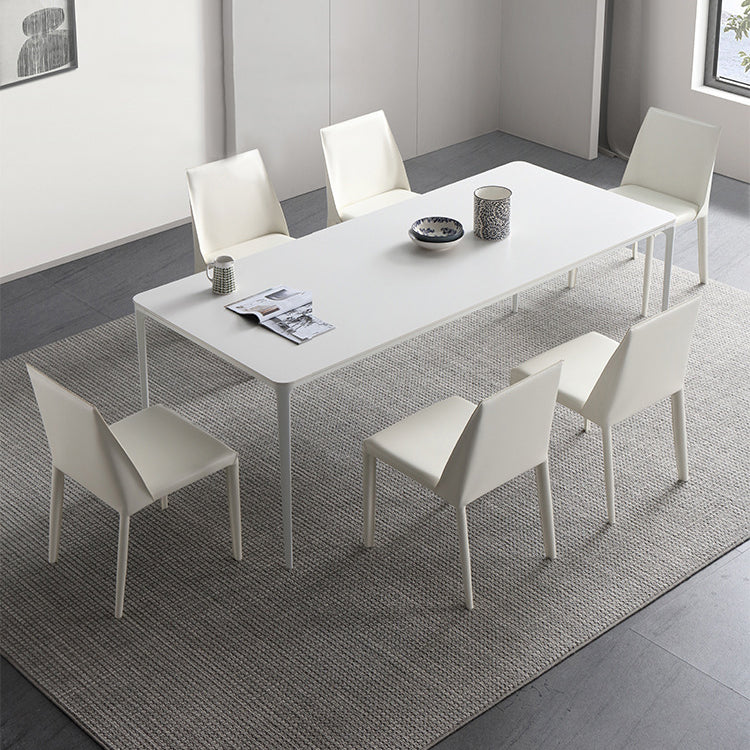 Modern Sintered Stone Rectangle Dining Set White Home Use Dining Room Furniture Set