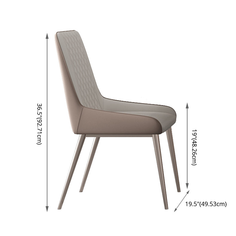 Modern Style Sintered Stone Dining Table with Standard Height Table and Rose Gold Trestle Base