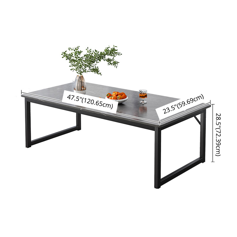 Modern Style Kitchen Rectangle Shape Dining Set Sintered Stone Standard Dining Set in Black