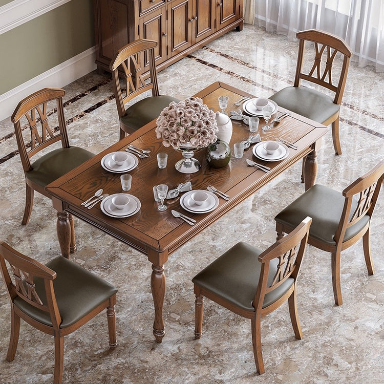 Traditional Solid Wood Dining Set Standard Height with Rectangle Top Dining¬†Room¬†Set