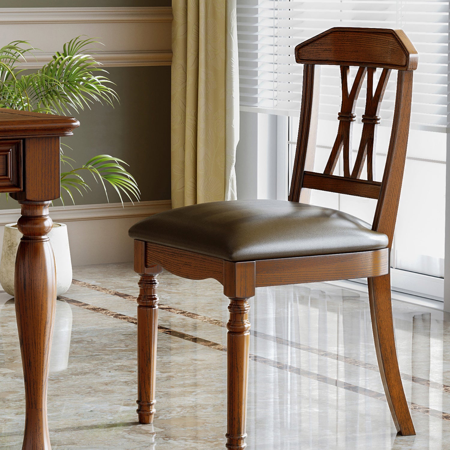 Traditional Solid Wood Dining Set Standard Height with Rectangle Top Dining¬†Room¬†Set