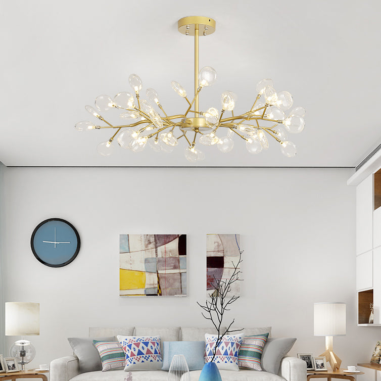 Modern Farmhouse Chandelier with Clear Acrylic Panels Shades Chandelier Lighting Fixtures